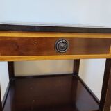 English pedestal table with leather top