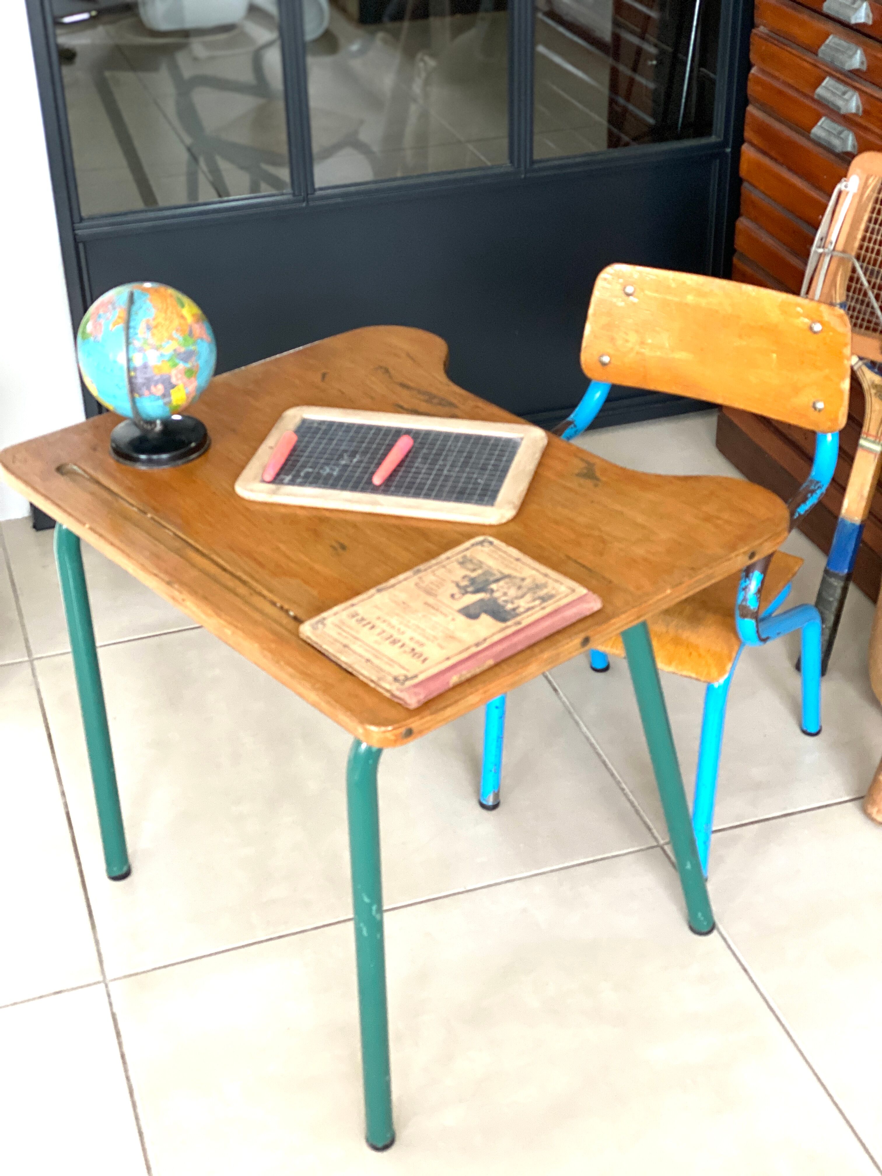 Desk and school chair set