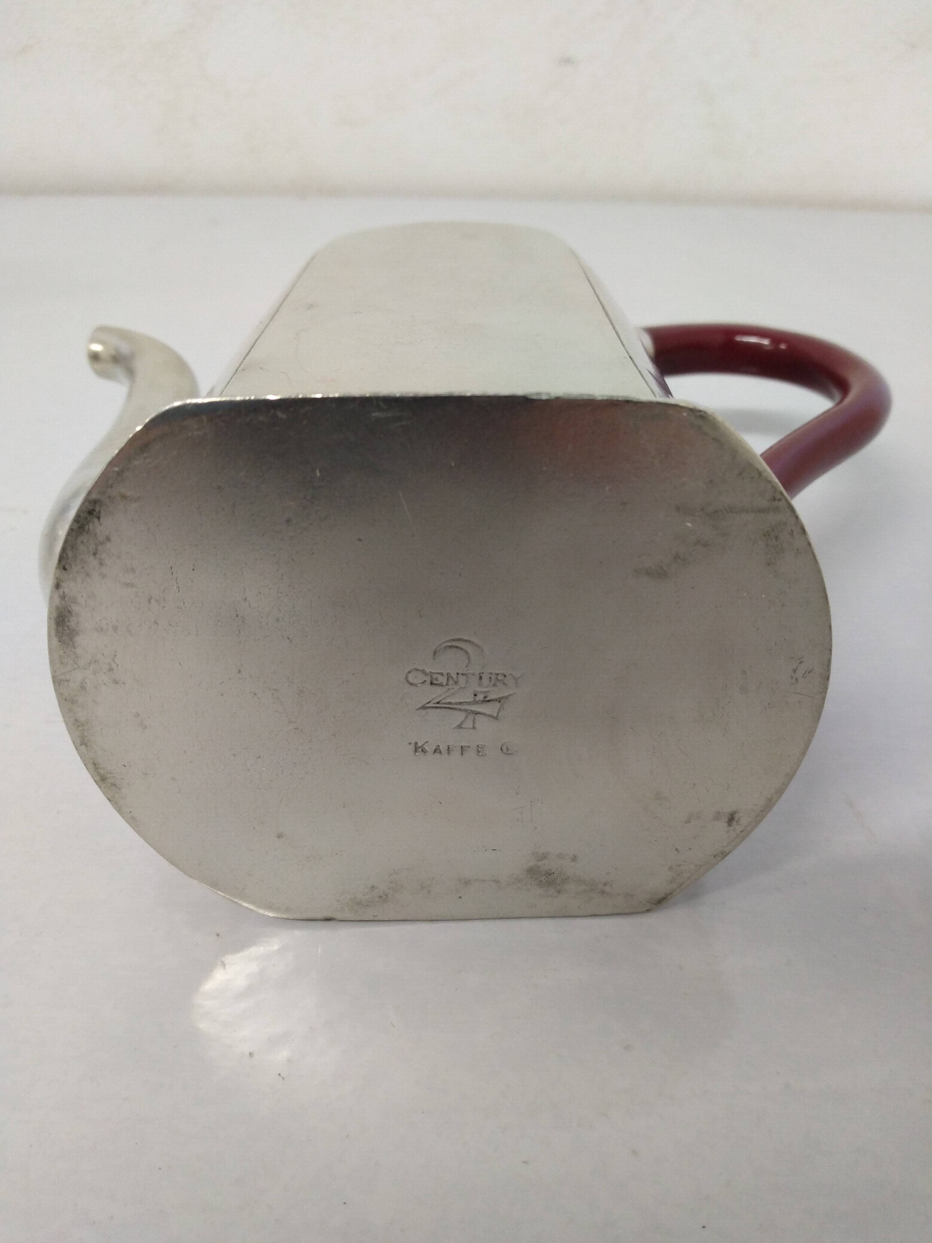 Cosi Tabellini Century 24 Pewter And Red Bakelite Tea And Coffee Service