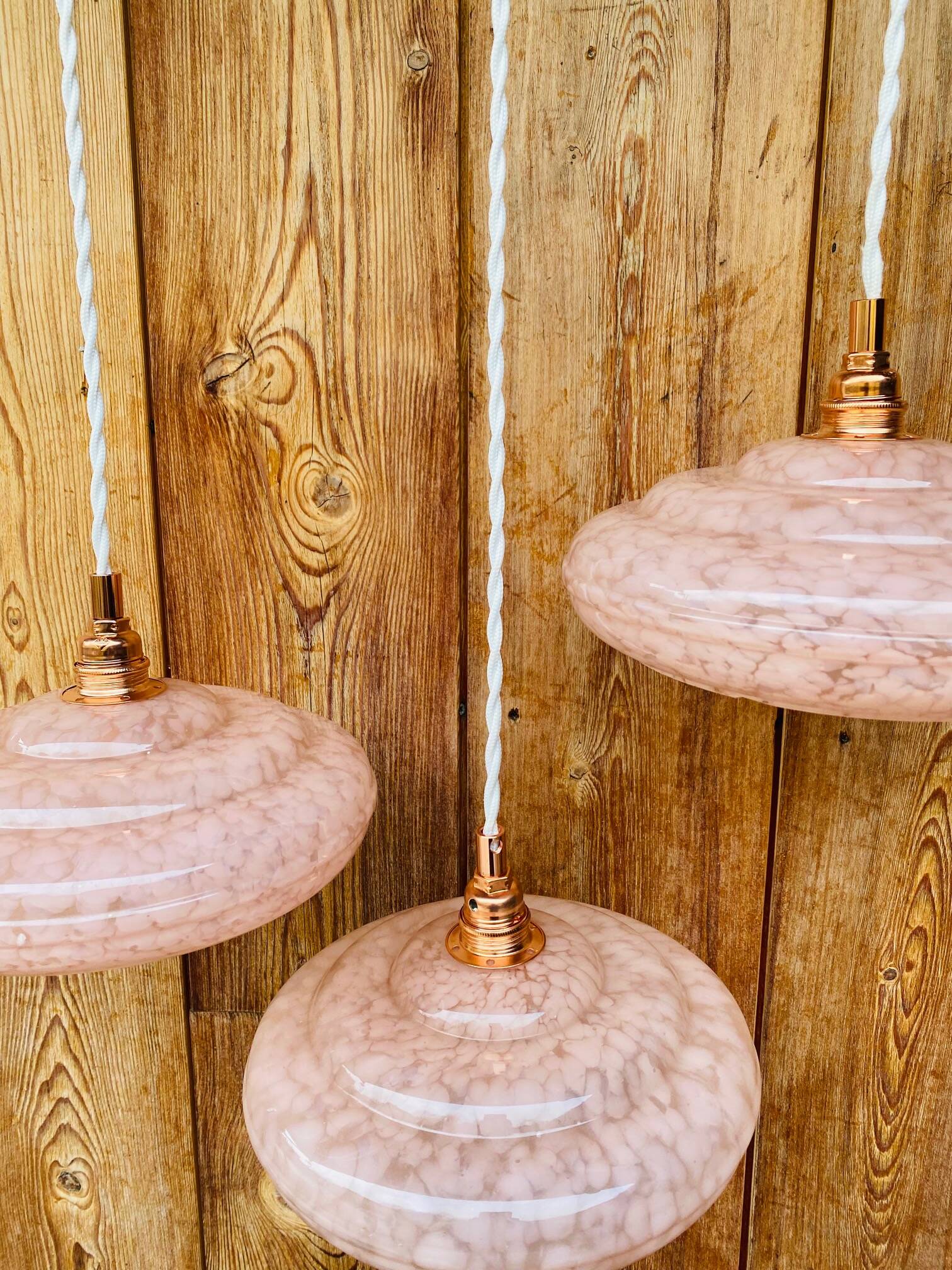 Pink Clichy glass lampshade pendant light