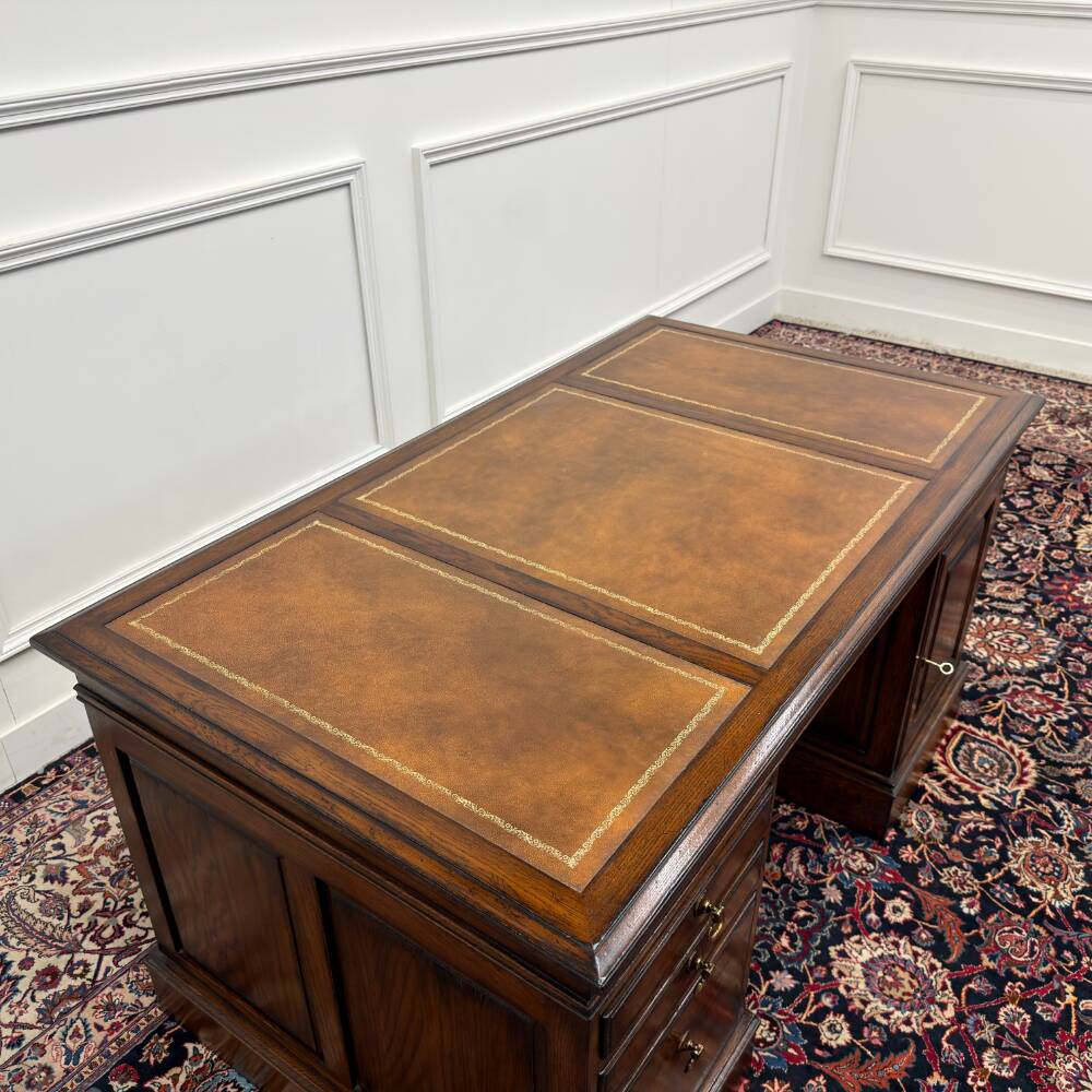 RAC Classic English Chesterfield Desk Brown Leather