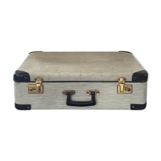 Black and beige vintage suitcase