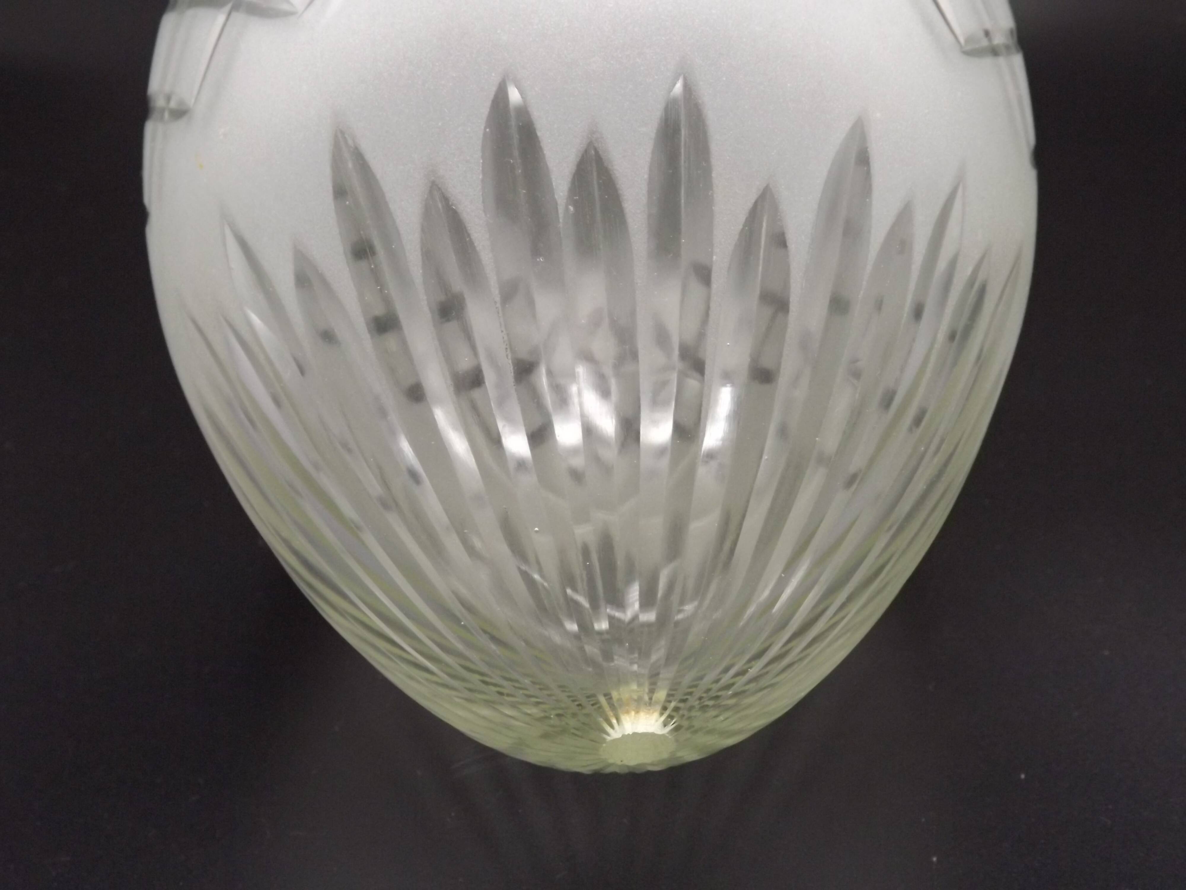 French Art Deco Opaque Cut Glass Shade • Vintage Lamp Shade Replacement