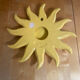 Vintage Yellow Ceramic Sun Mirror D. DINIS #E067