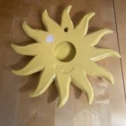 Miroir soleil ancien D. Dinis en céramique jaune