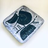 Vintage Brutalist Art Studio Ceramics Square Dish by Amphora Perignem, 1960s