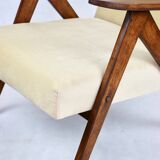 Vintage B-310 VAR armchair in light brown beige velvet - 2 pieces available