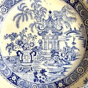 Plat rond et creux Creil & Montereau en terre de fer