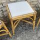4 tabourets vintage bambou et rotin – années 60/70
