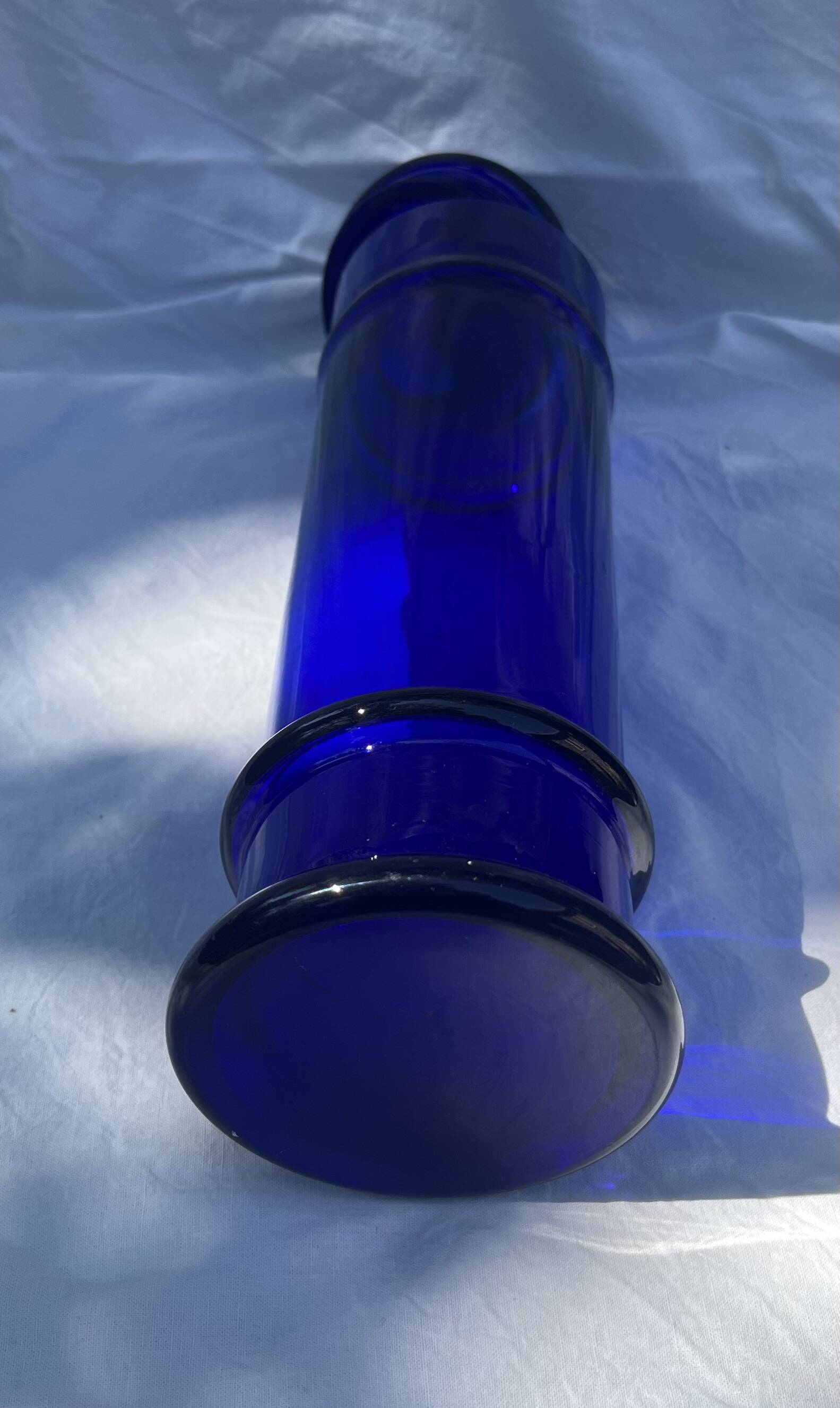 Pot d'apothicaire bleu cobalt vintage