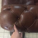 Chesterfield style sofa in vintage brown leather