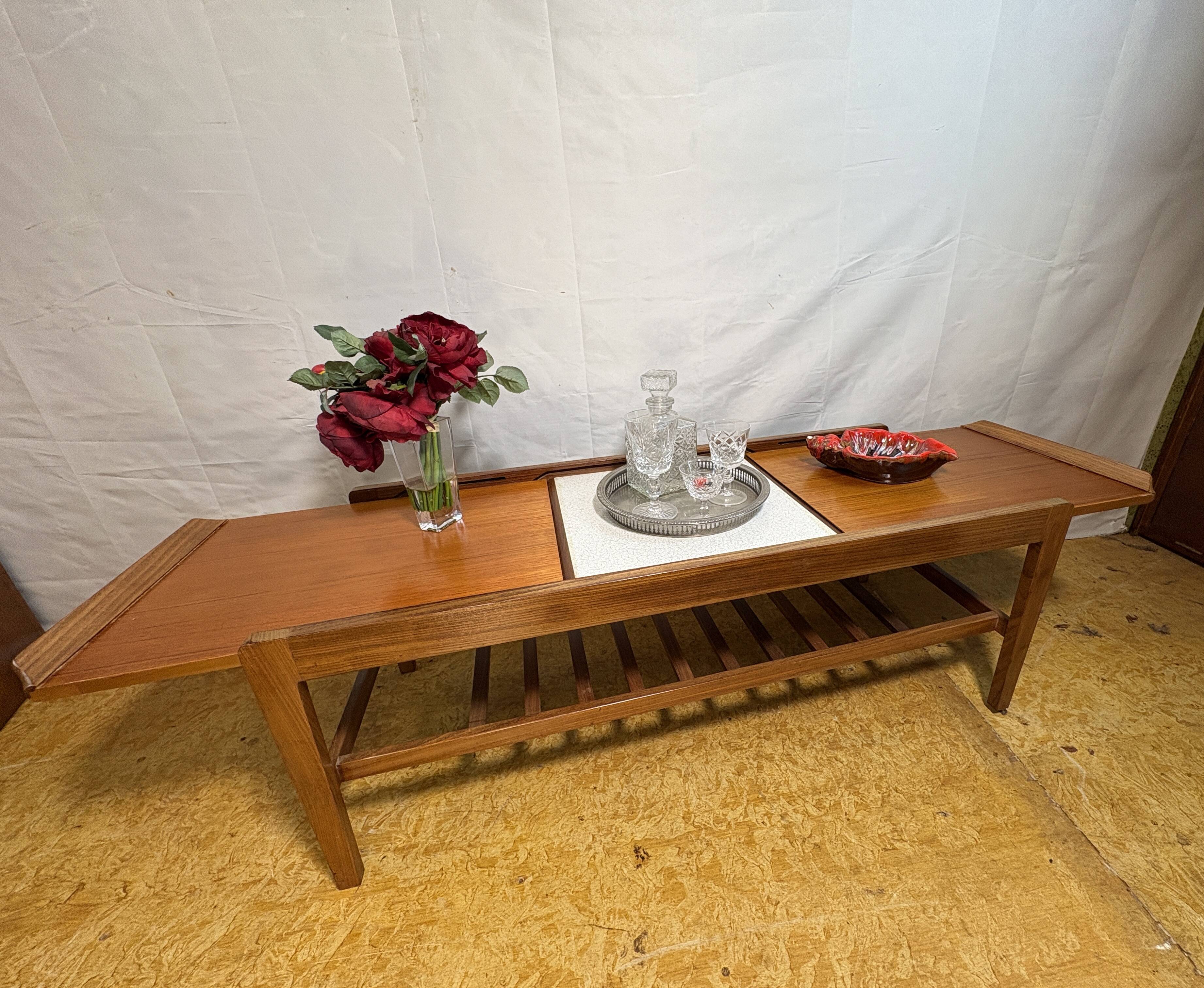 Table basse extensible en teck Remploy vintage | Années 60 | Style scandinave
