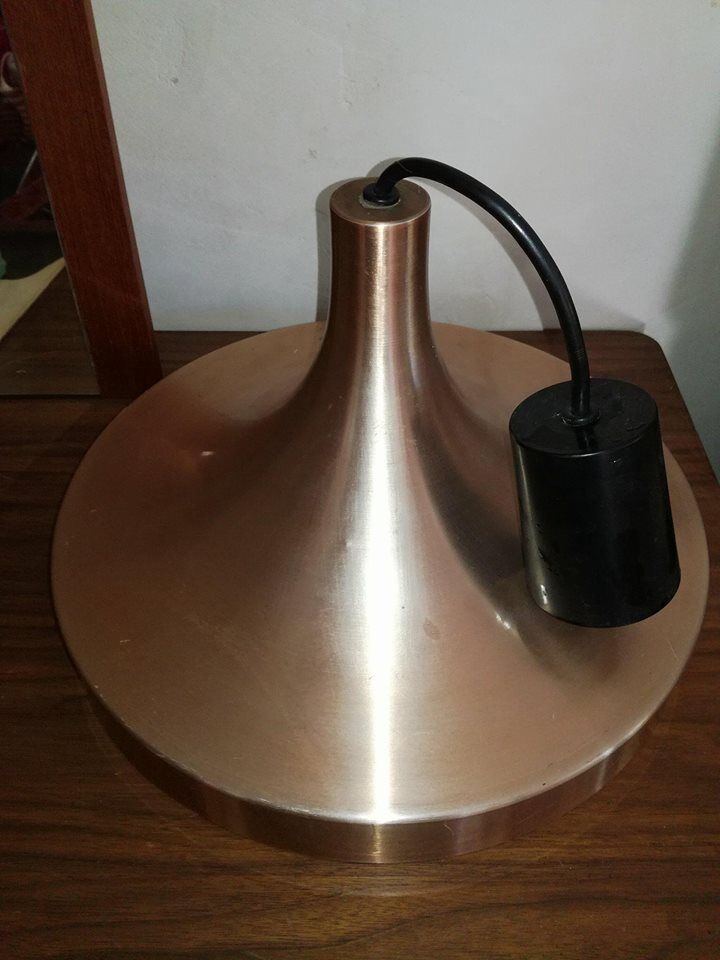 Hanging lamp "doria" copper metal 1970