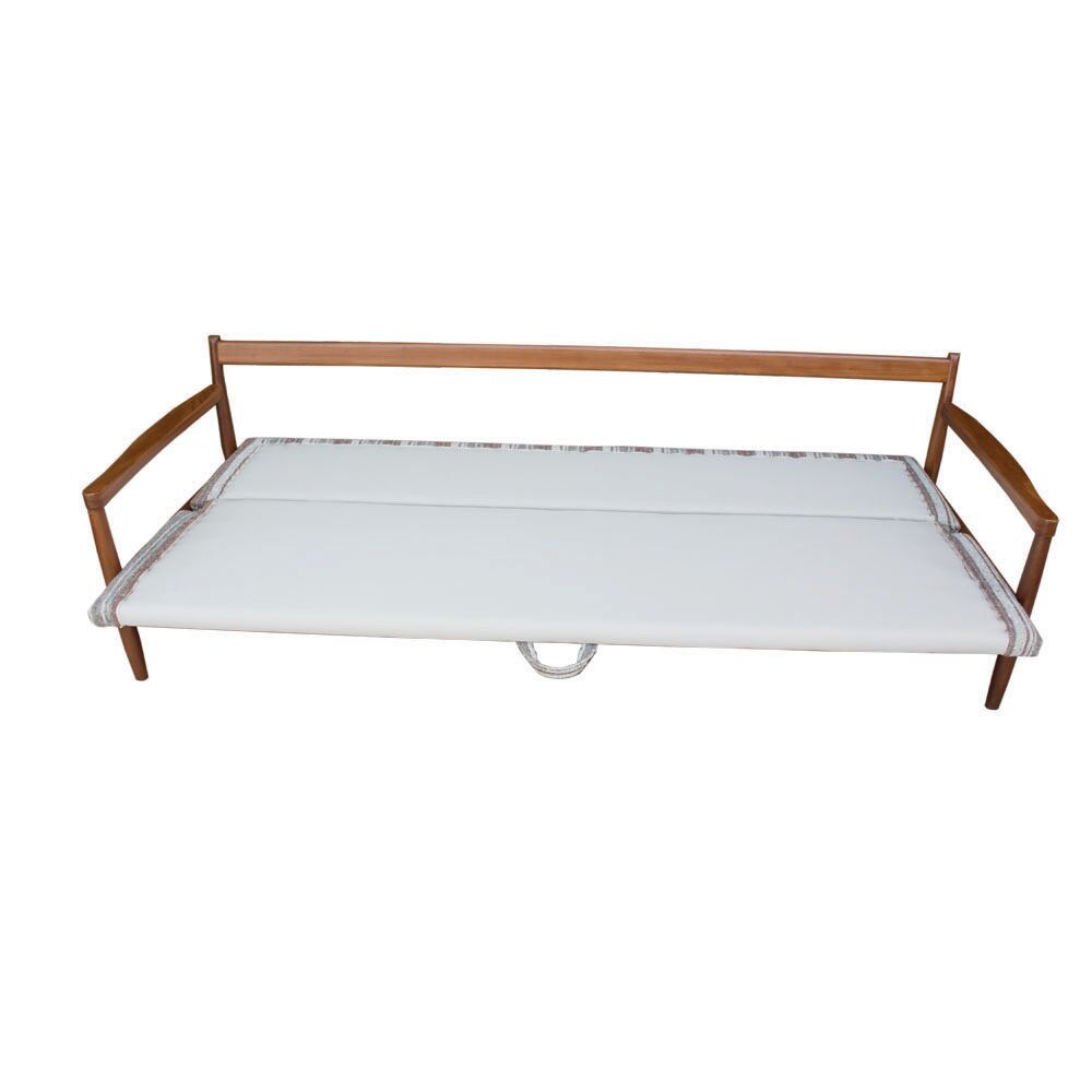 Elegant Danish extendable 3 seats sofa in teak, 1970s