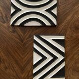 Two Imigongo paintings / panels traditional art from Rwanda