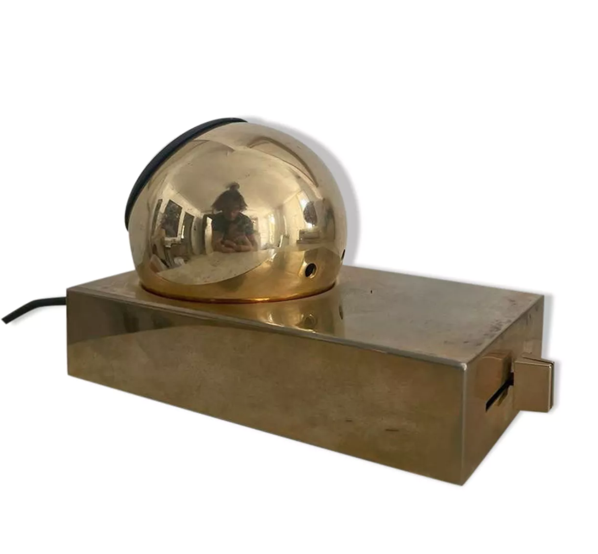 Vintage wall lamp Disderot, brass and swivel, France 1970