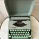 Mint green typewriter hermes baby made in switzerland