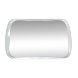 Rectangular mirror, horizontal or vertical, in white lacquered wood, 1970s.