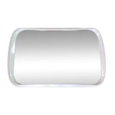 Miroir rectangulaire horizontal ou vertical en bois laqué blanc, années 70