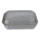 Glass butter dish with cow decor