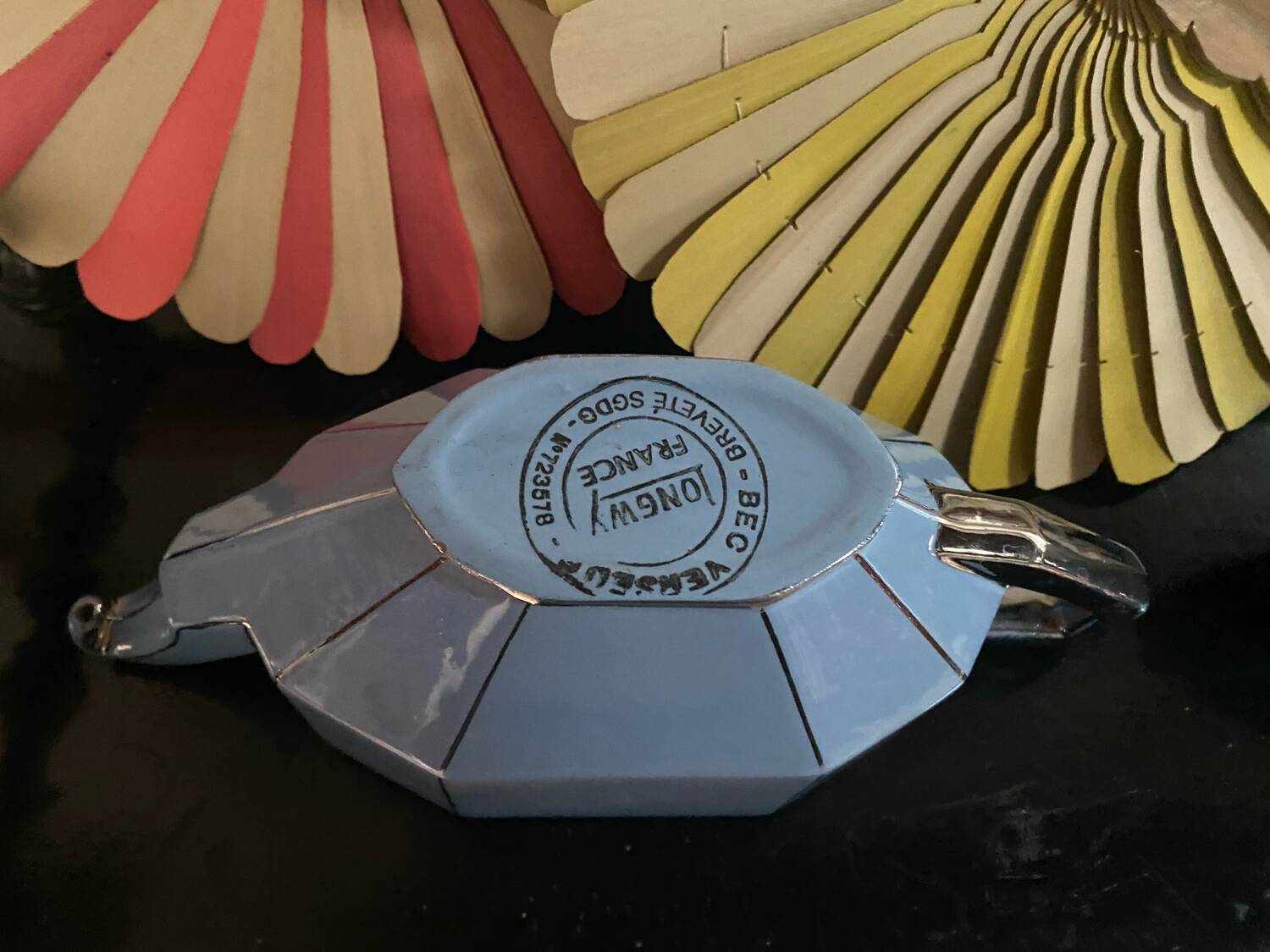 Art Deco Longwy ceramic teapot