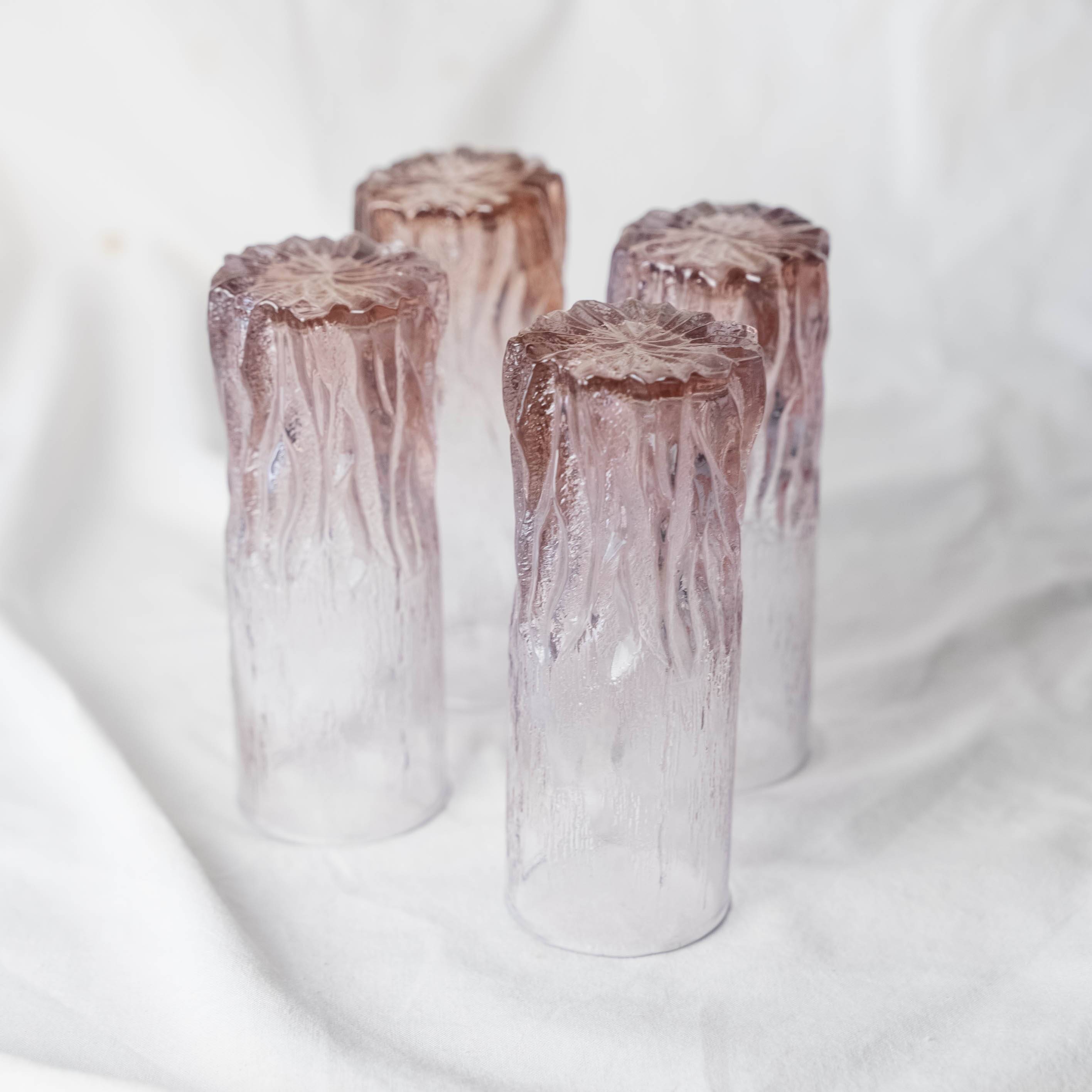 4 verres lilas texture écorce