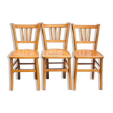 Ensemble de 3 chaises vintage en bois par Luterma, 1960