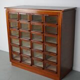 Vintage Dutch Hardwood Haberdashery Shop Cabinet, 1930s