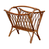 Porte-revue vintage rotin 1950