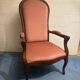 Fauteuil voltaire velours rose
