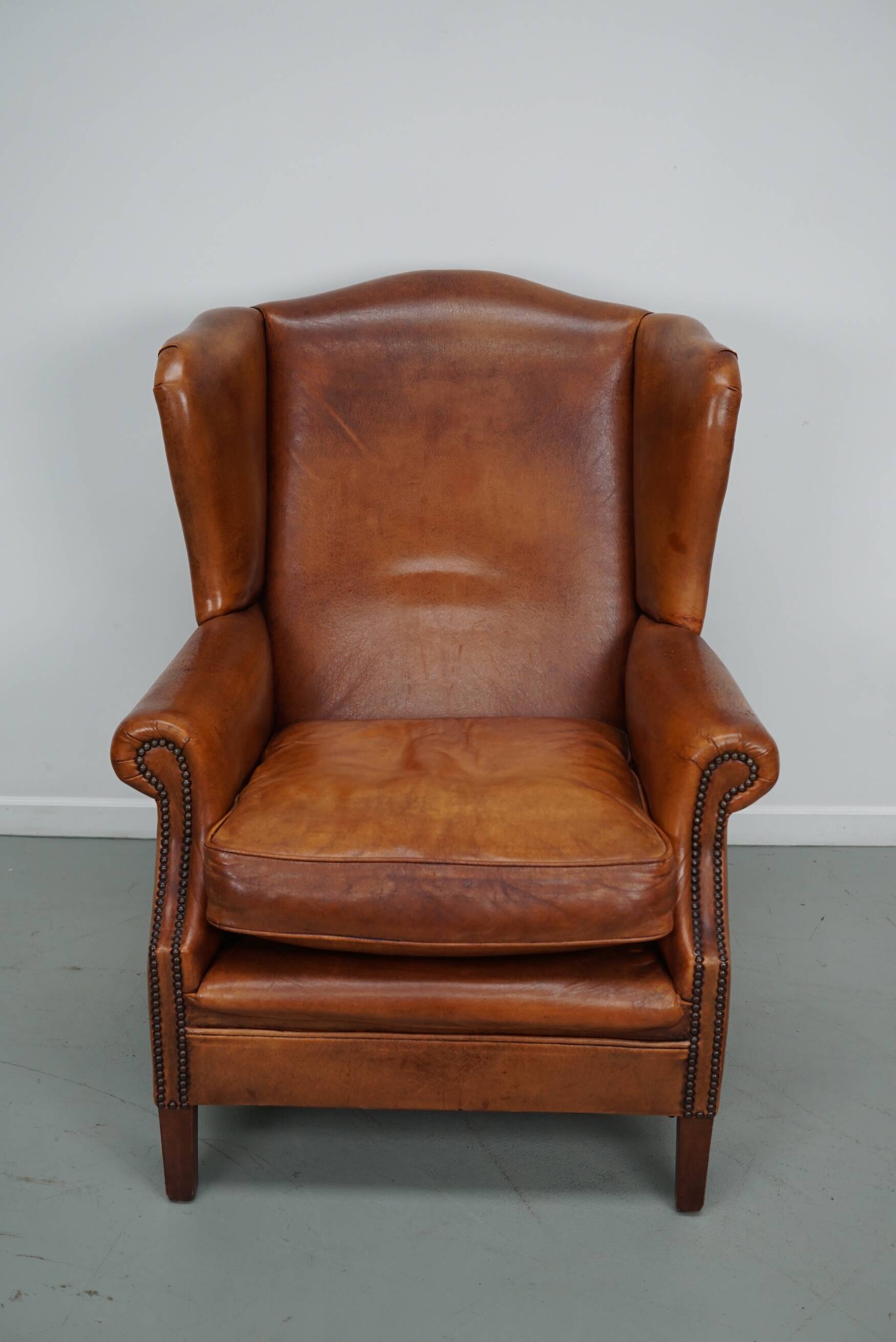 Vintage Dutch Cognac Colored Leather Club Chair