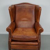 Vintage Dutch Cognac Colored Leather Club Chair