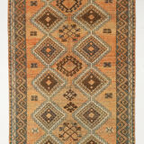 5x11 orange and brown vintage tapis rug, 352x162cm