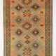 5x11 orange and brown vintage tapis rug, 352x162cm
