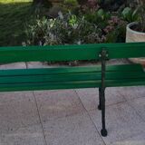 Grand banc de jardin bois et fonte l 224 cm