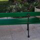 Large wooden and cast iron garden bench 224 cm