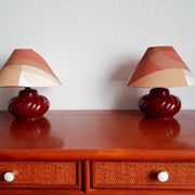 Pair of vintage ceramic bedside lamps
