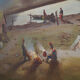Painting „The Riverside Camp”, Scandinavian design, 19th century, by Vilhelm Oskar Engström