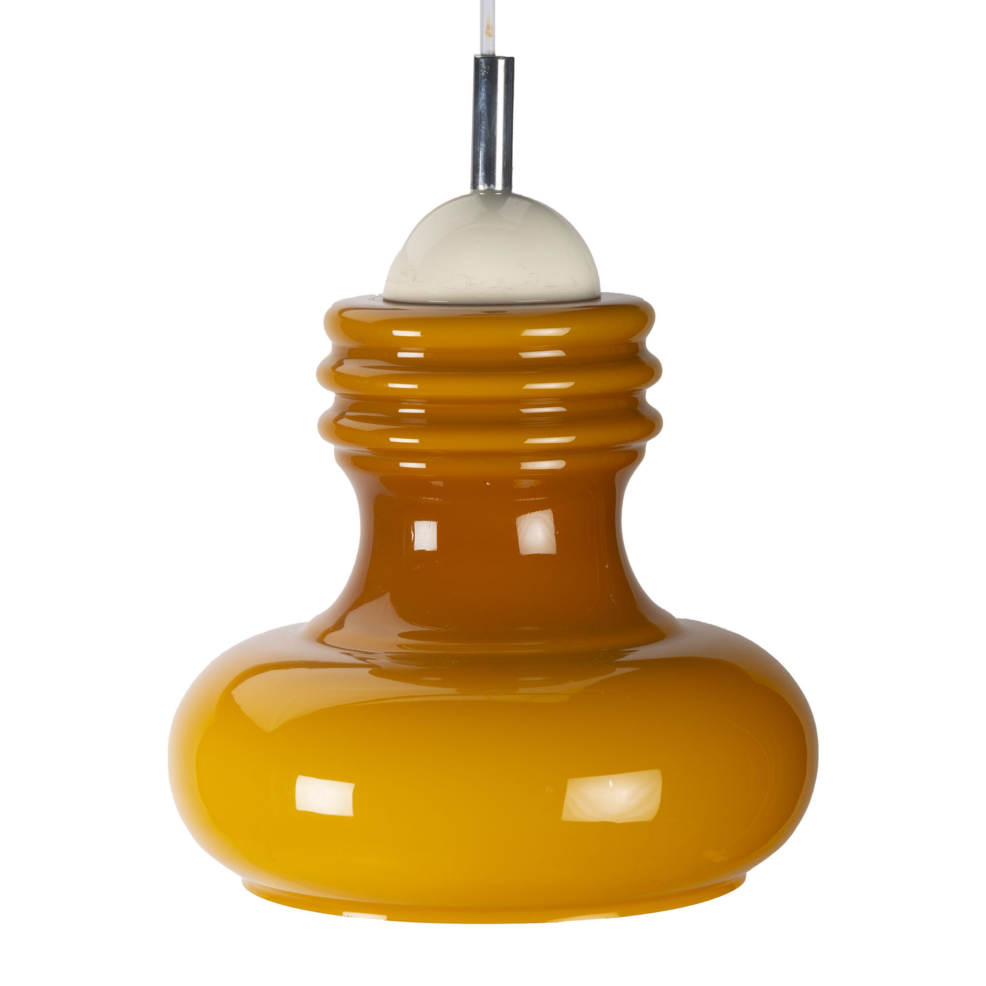 Ocher opaline space age pendant lamp