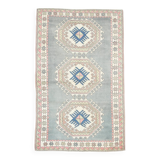 4x7 Oushak Light Green Oriental Vintage Rug, 128x206Cm