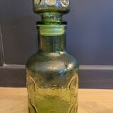 Vintage green glass decanter