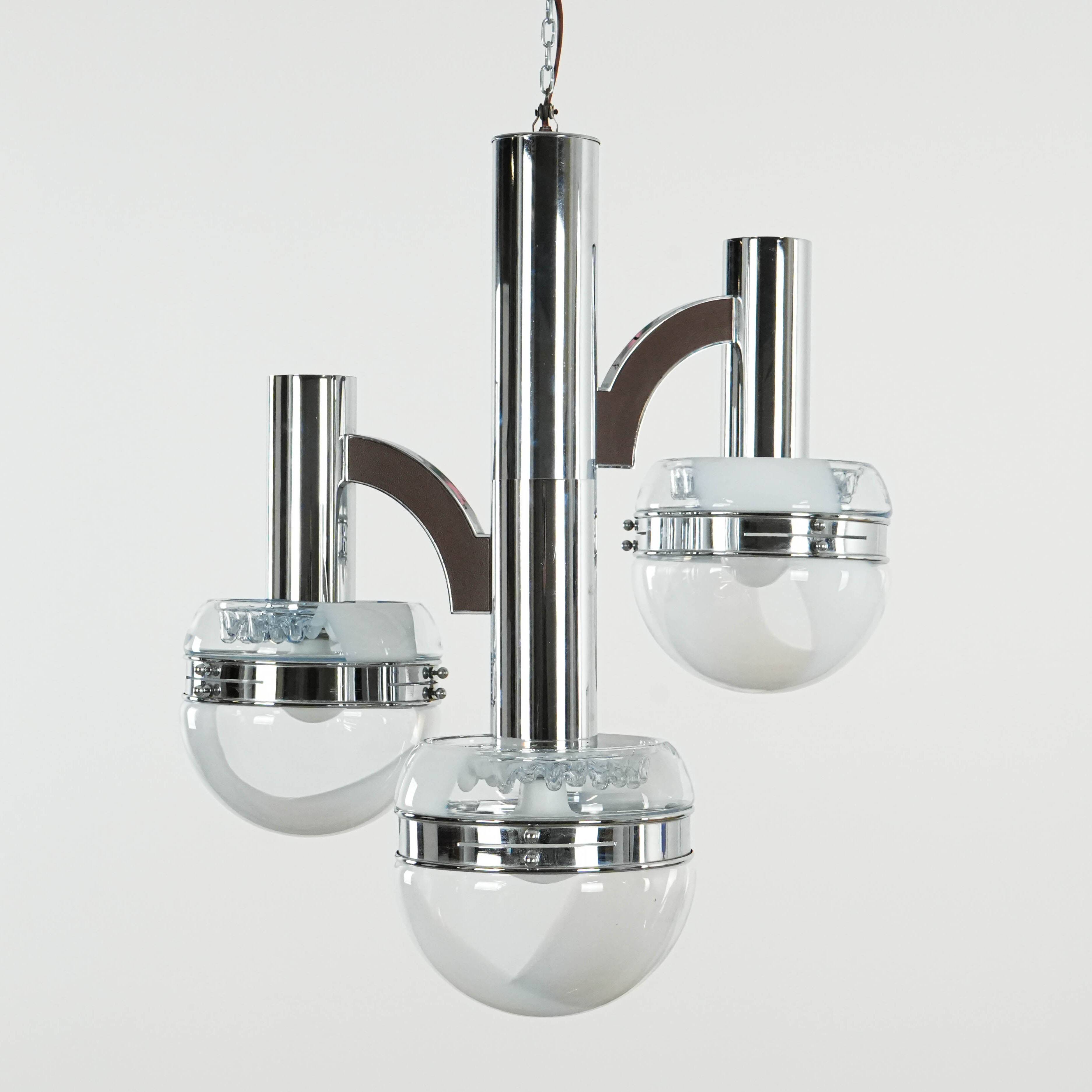 Lustre de style futuriste, verre de Murano, années 1970, fabriqué en Italie
