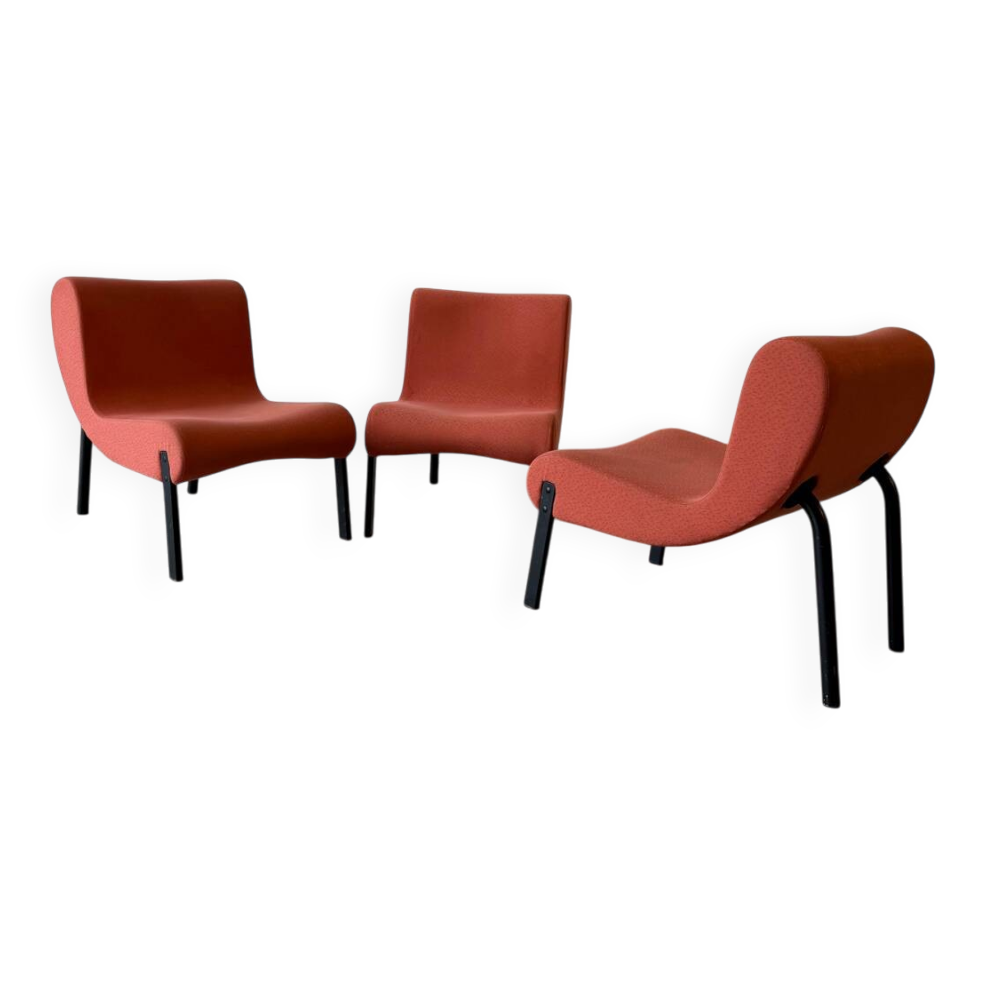 Set of 3 designer armchairs model 600 by Christian Biecher