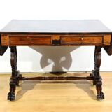 Desk Table with Shutters in Solid Rosewood, Restoration Period – Early 19th Century