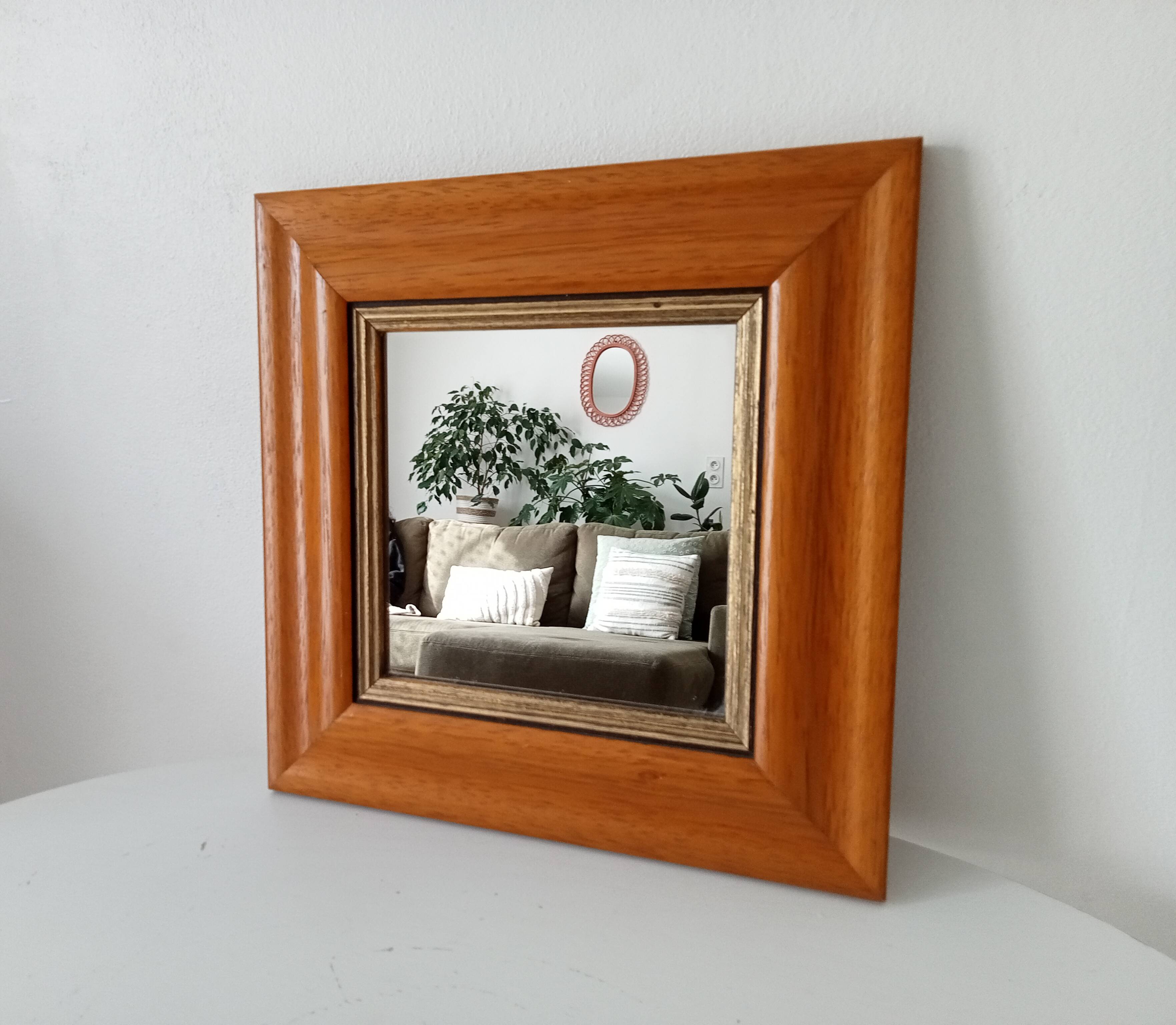 Vintage beech mirror