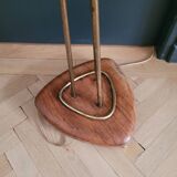 1950s three-light floor lamp with coloured shades