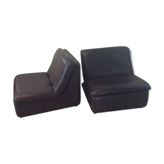 Pair of 70s leather bulo heaters