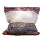 Housse de coussin artisanale en coton recyclé tissé main