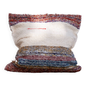 Hand-woven handmade cushion cover made from recycled cotton