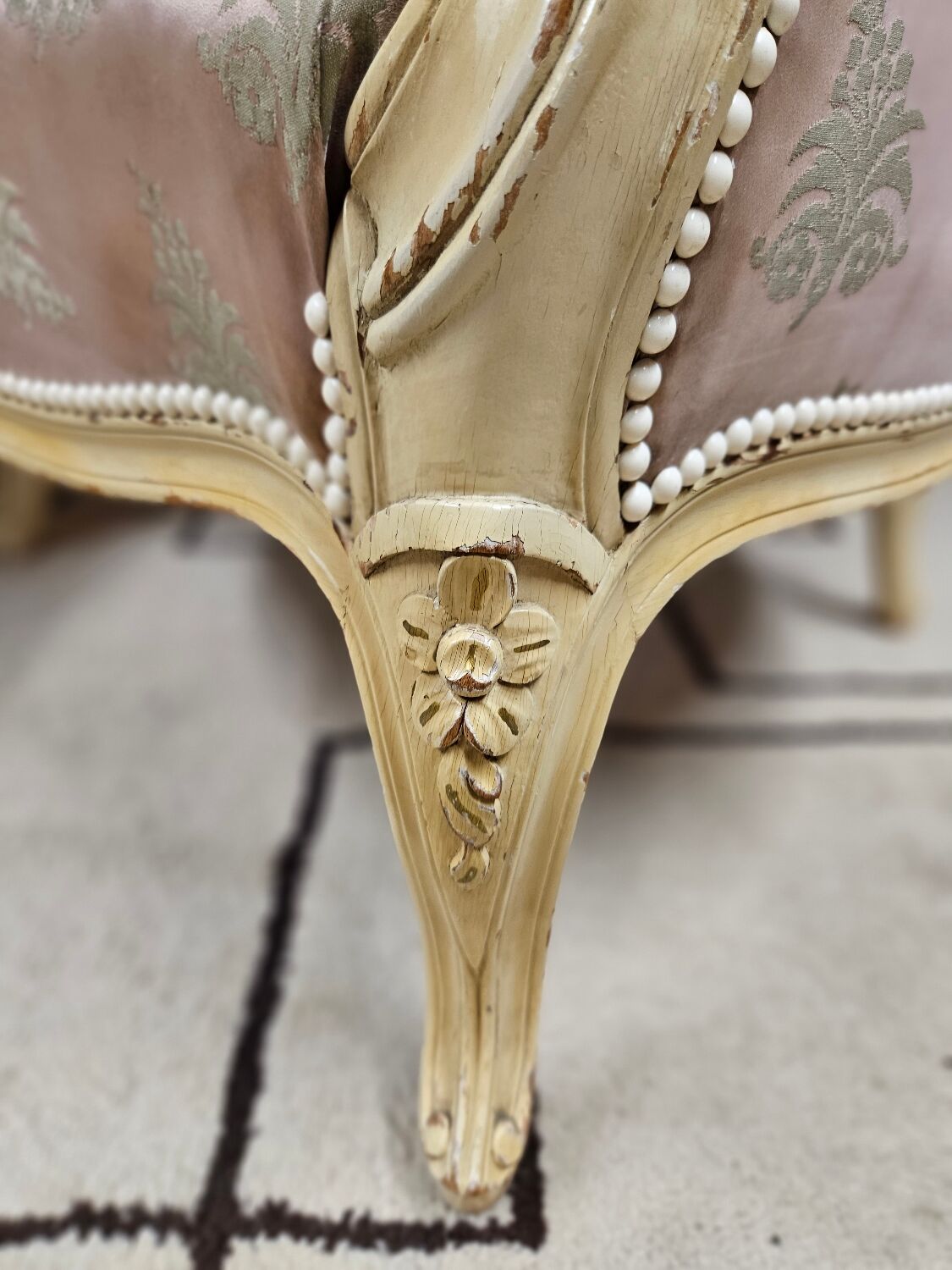 Pair of 1960s silk bergère armchairs